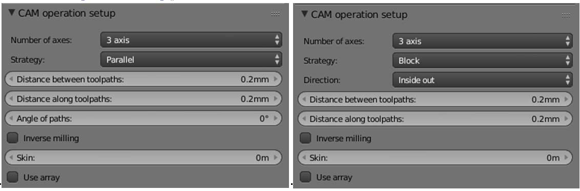 3D milling using 3D printer SkyOne - Section  'CAM operation setup'.