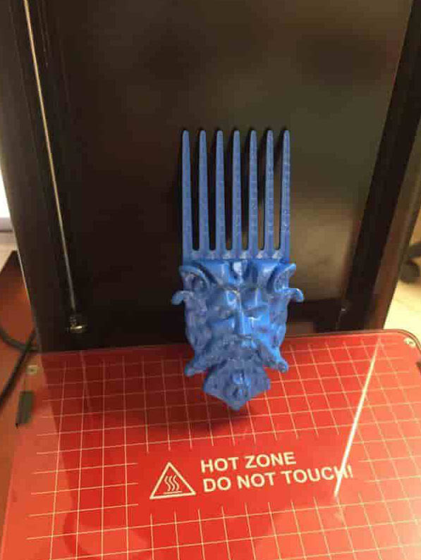 A comb, printed on 3D printer SkyOne 1