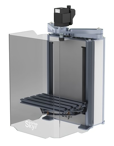 3D printer SkyOne with installed engraving and milling set. 