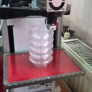 Printing of a plastic flexible corrugation for   Subaru amortisseur