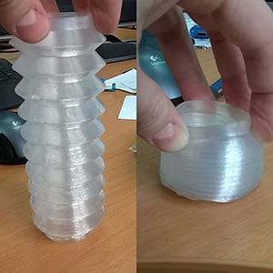 Printing of a protective round  corrugation for    amortisseur 